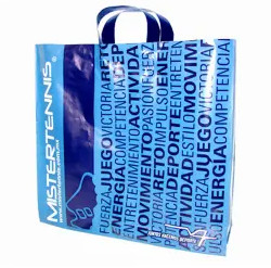 Buzlu Plastik Döngü Saplı Çantalar HDPE Flexi Polietilen Taşıma Çantası